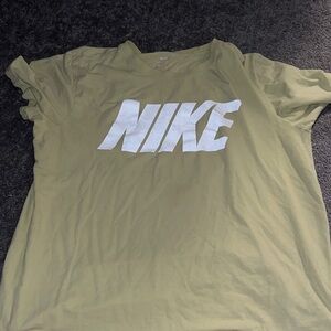 Nike Khaki Tee with White Logo